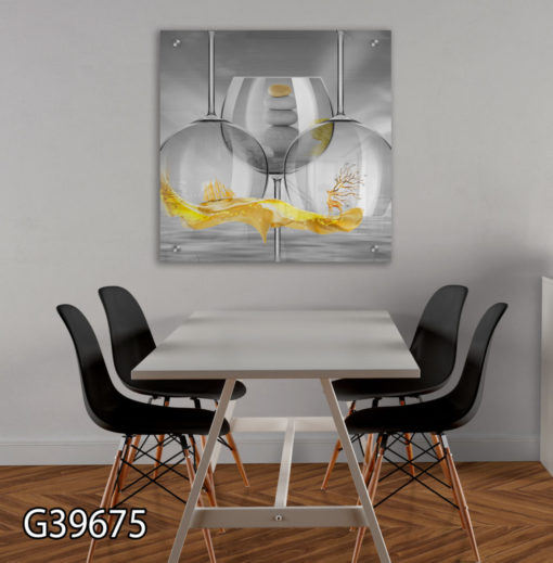 כוסות סוריאליסטיות - תמונת זכוכית למטבח או לפינת אוכל דגם G39675