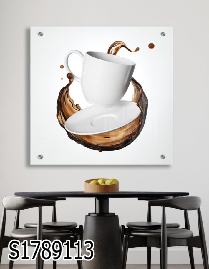 רגע של קפה - תמונה על זכוכית למטבח פינת אוכל מתאים לבית קפה דגם S1789113