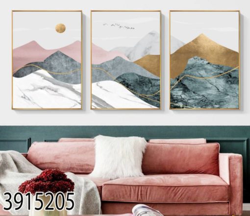 MODERN - סט תמונות נורדיות של נוף הרים לסלון או לפינת אוכל 3915205