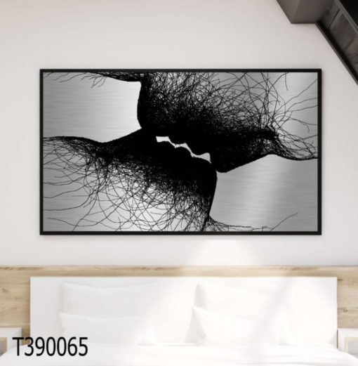 אהבה שורשית - תמונה זוגית על זכוכית יוקרתית לחדר שינה או לסלון דגם T390065