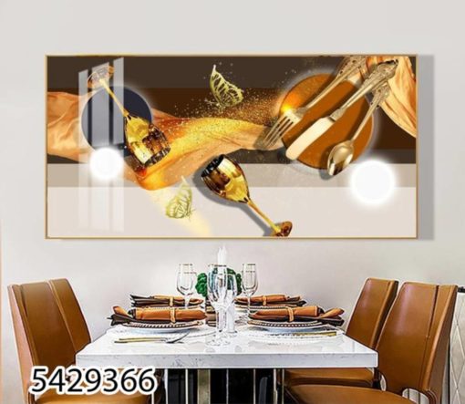 תמונה לפינת אוכל או למטבחים על זכוכית יוקרתית - שולחן הזהב - דגם 5429366