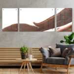 אבסטרקט אומנות 3 תמונות מחולקות לסלון למשרד - הדפסה על זכוכית