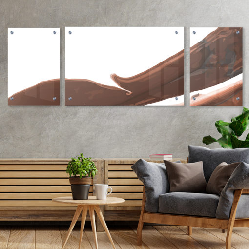 אבסטרקט אומנות 3 תמונות מחולקות לסלון למשרד - הדפסה על זכוכית