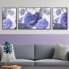 פרחים סגולים 3 תמונות מעוצבות לסלון לפינת אוכל הדפסה על זכוכית